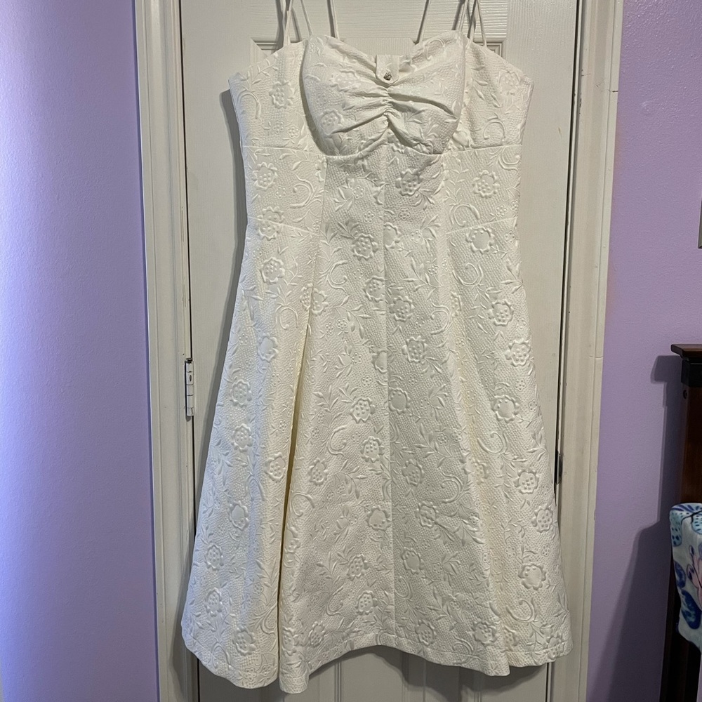 NWT Unique Vintage white a-line dress .